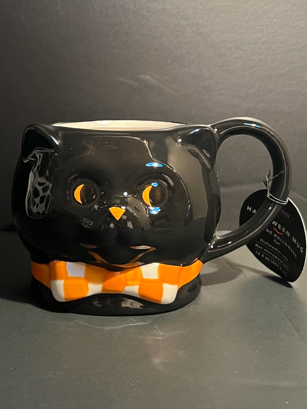 🎃 Black Cat Halloween Ceramic Mug – 15 fl oz 🐈‍⬛🧡